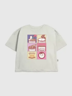 Çocuk Maruchan Erişte Desenli Tişört