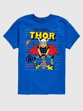 Çocuk Marvel Thor Doodle Şortlar İçin Grafik Tişört