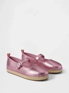 Çocuk Metalik Mary Jane Espadril Ayakkabılar