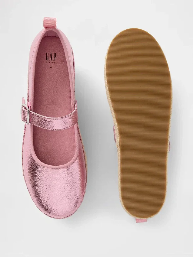 Çocuk Metalik Mary Jane Espadril Ayakkabılar