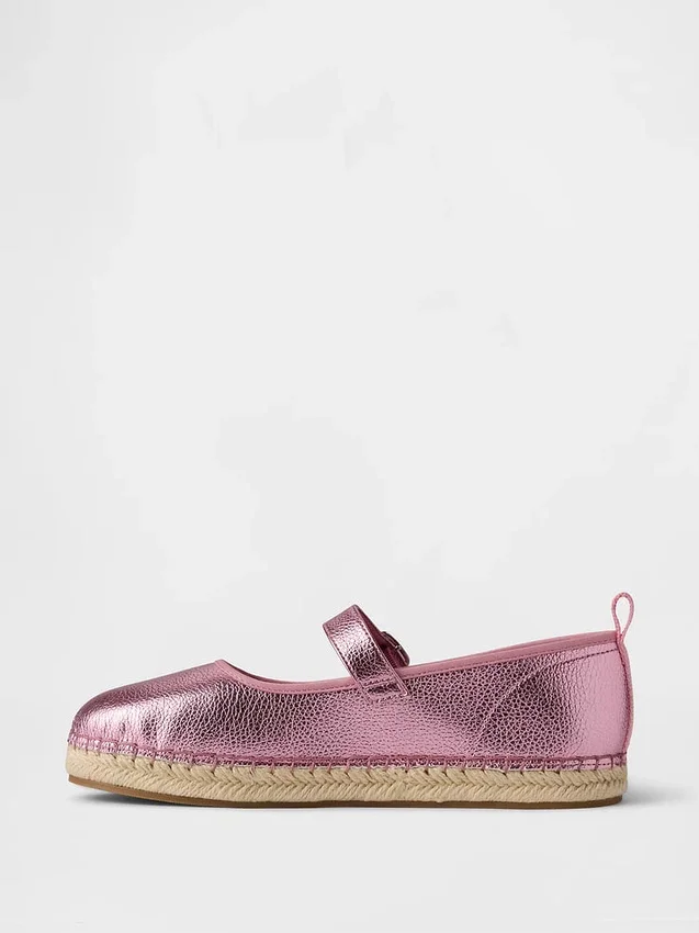 Çocuk Metalik Mary Jane Espadril Ayakkabılar