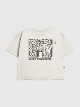 Çocuk MTV Leopar Logolu Grafik Tişört