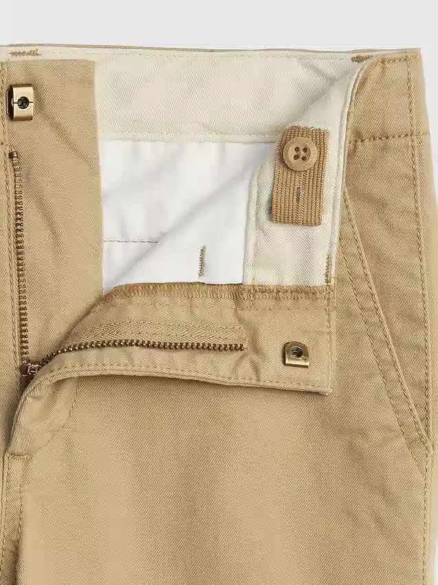 Çocuk Üniforması Düz Kesim Esnek Haki Pantolon