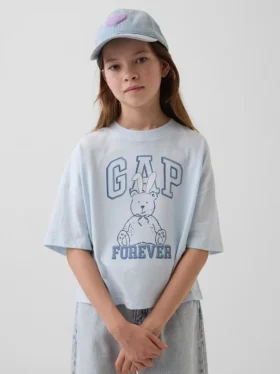 Çocuk Oversized Grafik Logolu Tişört