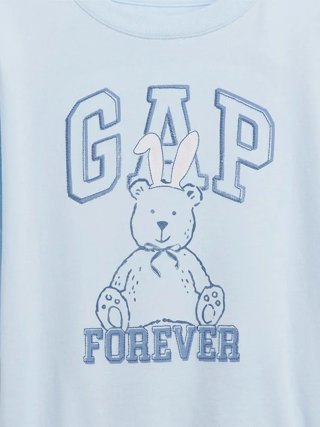Çocuk Oversized Grafik Logolu Tişört