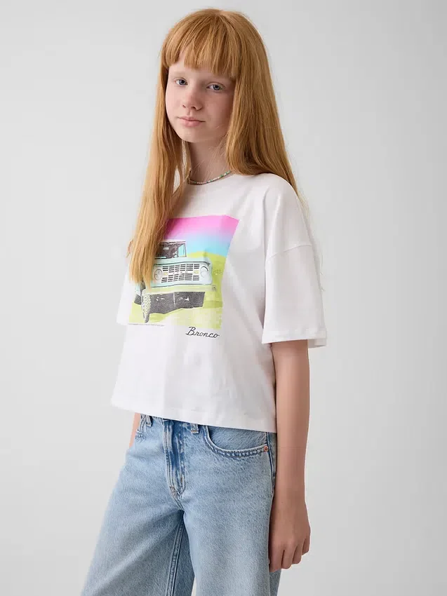 Çocuk Oversized Kutu Kesim Tişört