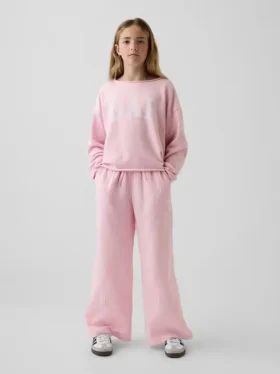 Çocuk Pamuklu Gazlı Kumaş Geniş Paça Pantolon
