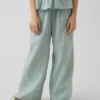 Çocuk Pamuklu Gazlı Kumaş Geniş Paça Pantolon