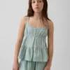 Çocuk Pamuklu Gazlı Kumaş Katlı Tank Top