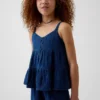 Çocuk Pamuklu Gazlı Kumaş Katlı Tank Top