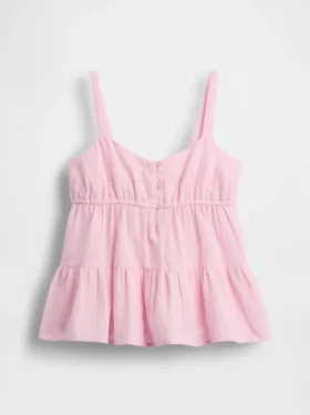 Çocuk Pamuklu Gazlı Kumaş Katlı Tank Top