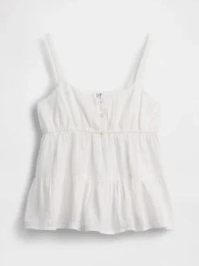 Çocuk Pamuklu Gazlı Kumaş Katlı Tank Top