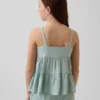 Çocuk Pamuklu Gazlı Kumaş Katlı Tank Top
