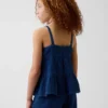 Çocuk Pamuklu Gazlı Kumaş Katlı Tank Top
