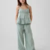 Çocuk Pamuklu Gazlı Kumaş Katlı Tank Top
