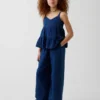 Çocuk Pamuklu Gazlı Kumaş Katlı Tank Top