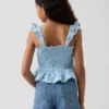 Çocuk Pamuklu Gazlı Smoklu Peplum Üst Giyim