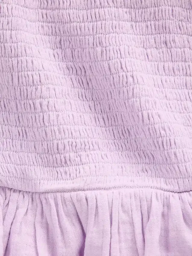 Çocuk Pamuklu Gazlı Smoklu Peplum Üst Giyim