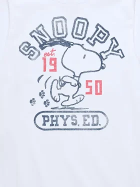 Çocuk Peanuts Snoopy Beden Eğitimi Kısa Kollu Tişört