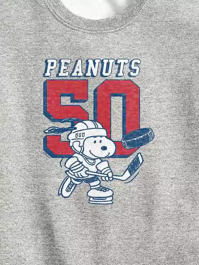 Çocuk Peanuts Snoopy Hokey Yuvarlak Yaka Polar Sweatshirt
