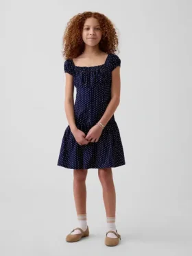 Çocuk Polka Noktalı Düşük Bel Elbise