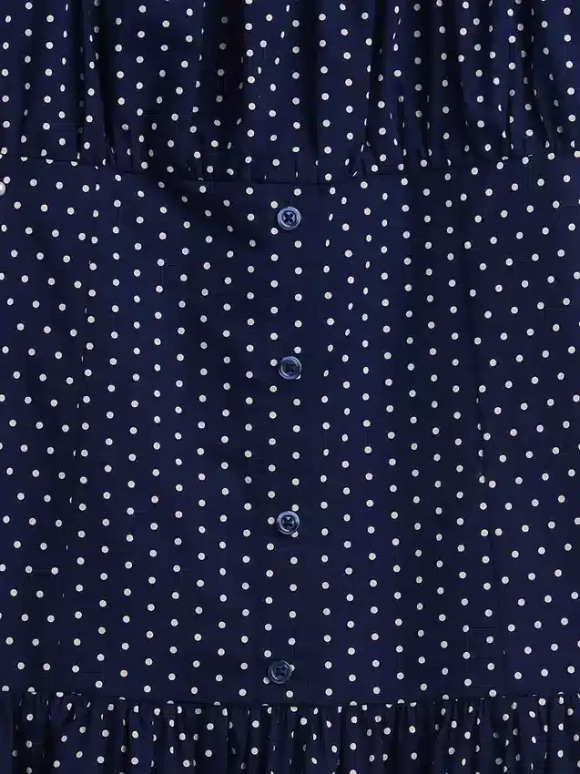 Çocuk Polka Noktalı Düşük Bel Elbise
