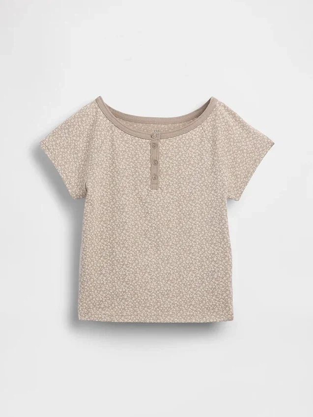 Çocuk Raglan Henley Tişört
