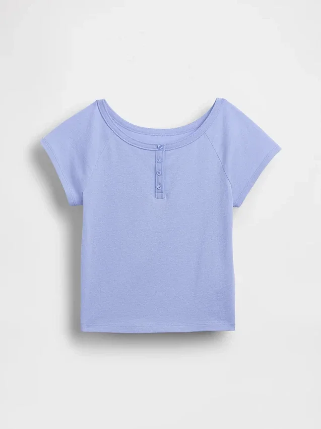 Çocuk Raglan Henley Tişört
