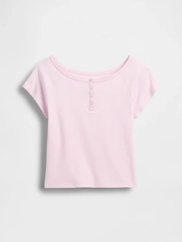 Çocuk Raglan Henley Tişört