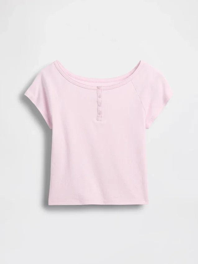Çocuk Raglan Henley Tişört