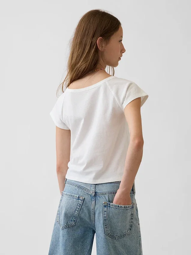 Çocuk Raglan Henley Tişört