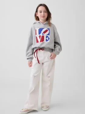 Çocuk Robert Indiana Love Kapüşonlu Sweatshirt