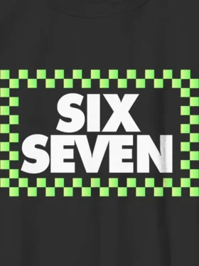 Çocuk Six Seven Kareli Grafik Tişört