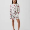 Çocuk Snoopy Geri Dönüştürülmüş Pijama Şortlar Seti