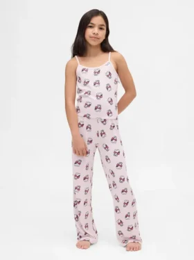 Çocuk Snoopy Geri Dönüştürülmüş Tank Pijama Seti