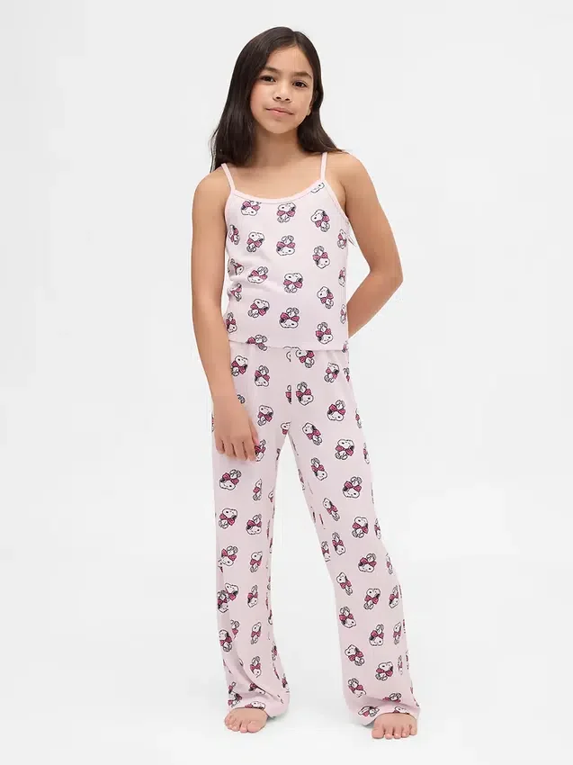 Çocuk Snoopy Geri Dönüştürülmüş Tank Pijama Seti