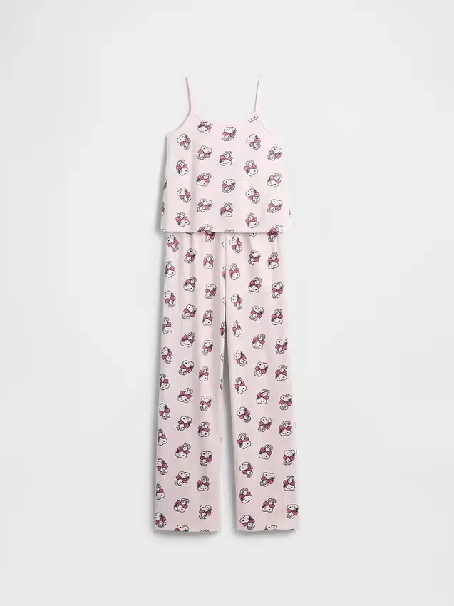 Çocuk Snoopy Geri Dönüştürülmüş Tank Pijama Seti