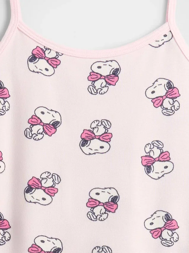 Çocuk Snoopy Geri Dönüştürülmüş Tank Pijama Seti