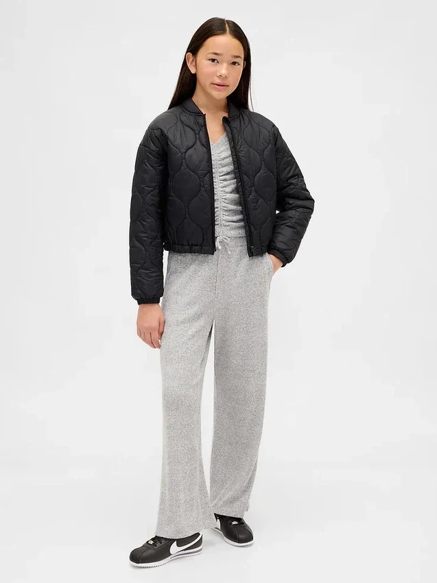 Çocuk Softspun Ribana Geniş Paça Pantolon