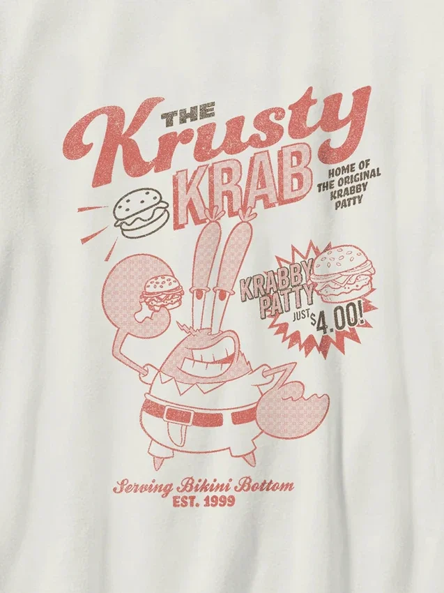Çocuk Spongebob Krusty Krab Desenli Tişört