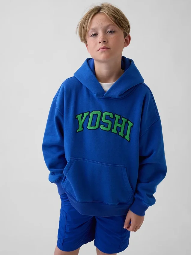 Çocuk Super Mario Vintagesoft Bol Kesim Kapüşonlu Sweatshirt