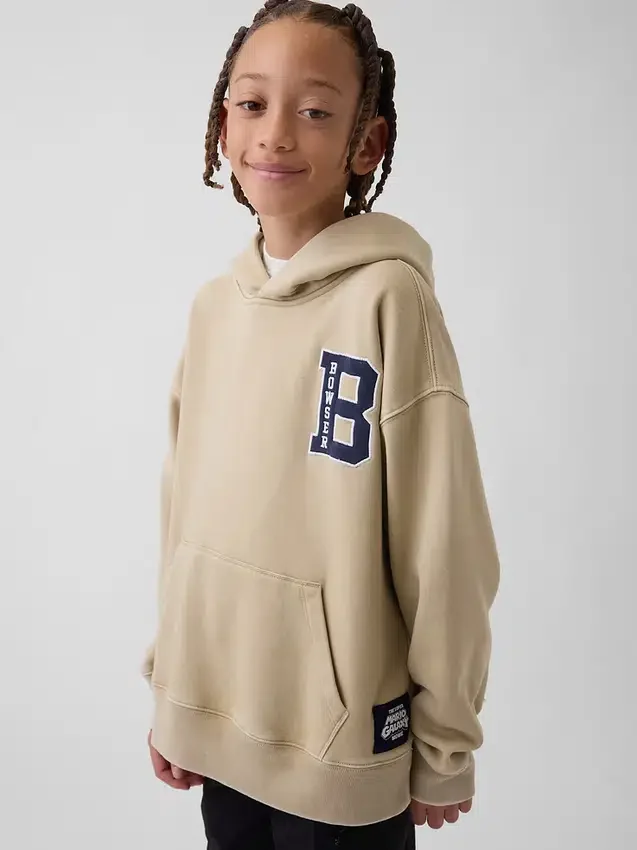 Çocuk Super Mario Vintagesoft Bol Kesim Kapüşonlu Sweatshirt