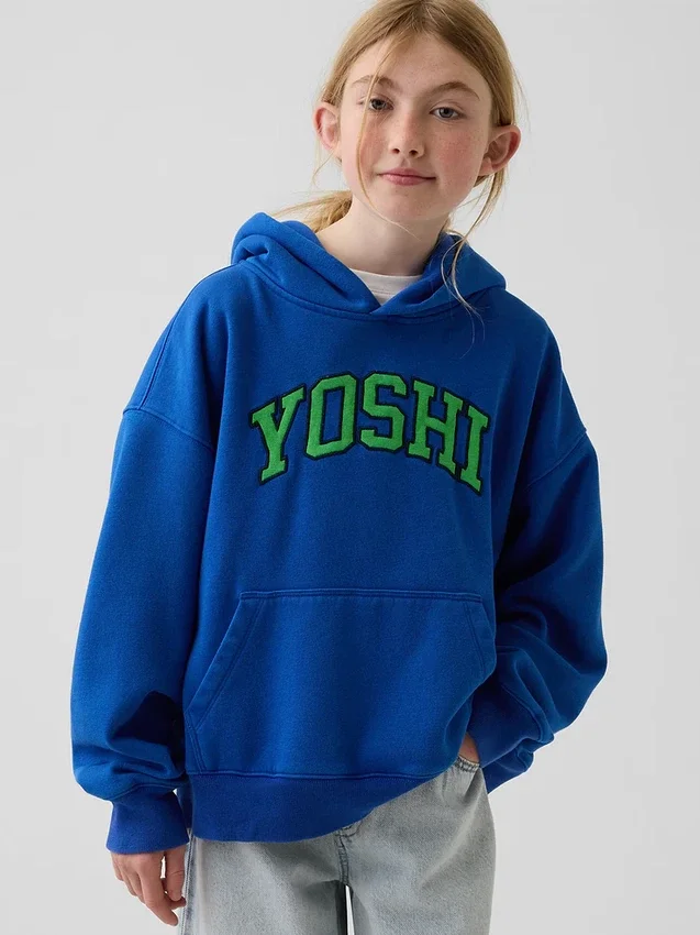 Çocuk Super Mario Vintagesoft Bol Kesim Kapüşonlu Sweatshirt