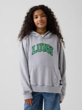 Çocuk Super Mario Vintagesoft Bol Kesim Kapüşonlu Sweatshirt