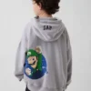Çocuk Super Mario Vintagesoft Bol Kesim Kapüşonlu Sweatshirt