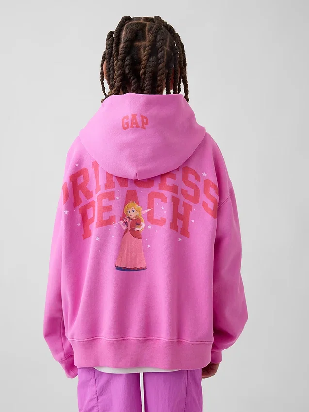 Çocuk Super Mario Vintagesoft Bol Kesim Kapüşonlu Sweatshirt