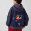 Çocuk Super Mario Vintagesoft Bol Kesim Kapüşonlu Sweatshirt