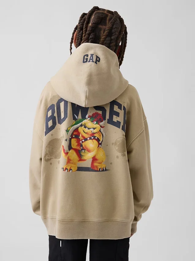 Çocuk Super Mario Vintagesoft Bol Kesim Kapüşonlu Sweatshirt