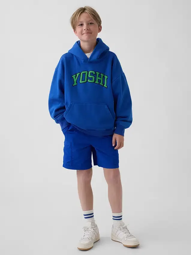 Çocuk Super Mario Vintagesoft Bol Kesim Kapüşonlu Sweatshirt