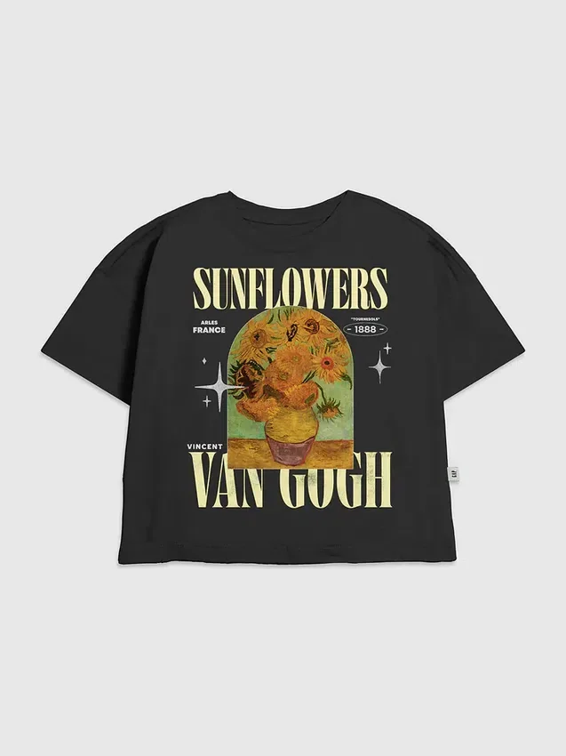 Çocuk Van Gogh Ayçiçekleri Grafik Tişört